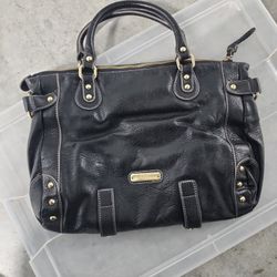 Steve Madden Black Leather Purse And Wallet