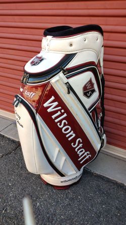 Wilson Staff Pro Tour Golf Bag - Red/White Premium Cart Bag📝