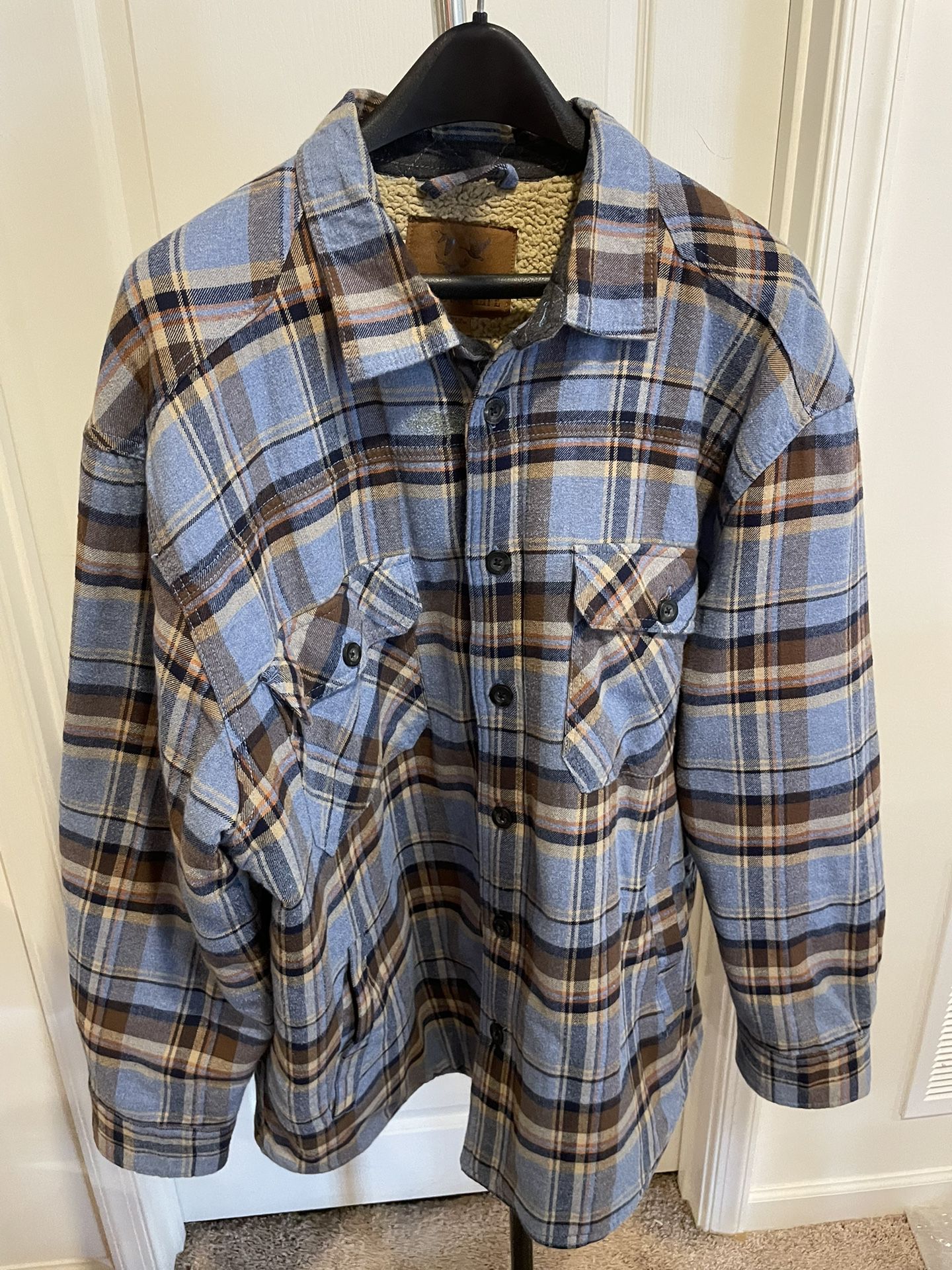 XL Outdoor Life Sherpa Lined Flannel Plaid Jacket