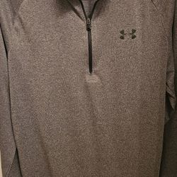 Under Armour Running Loose Heat Gear 1/4 Zip Grey Mens Medium Long Sleeve