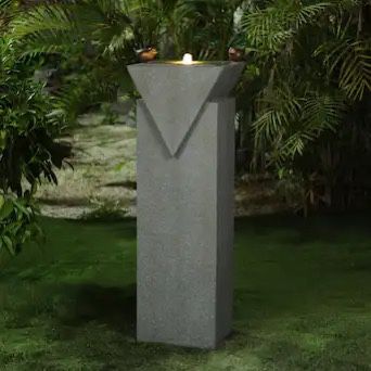 LuxenHome 41.7-in H Resin Outdoor Fountain Statue Pump Included