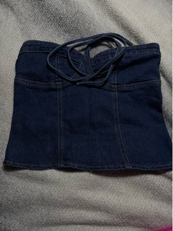 Jean corset halter top