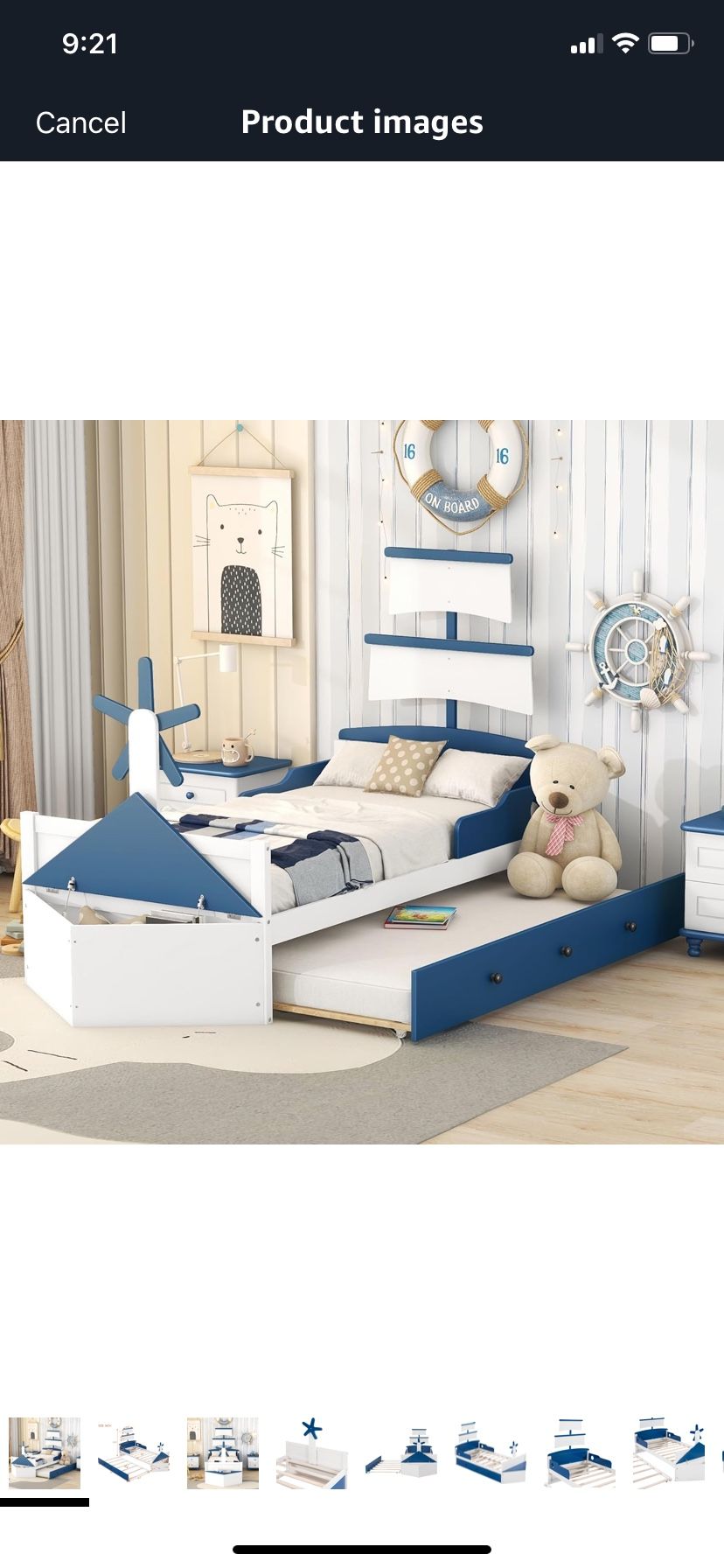 Trundle Boat Twins Bed For Kids.