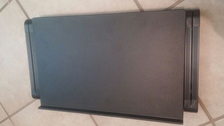 Laptop stand for desk. Very easy to use and adjustable.