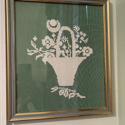 Handmade Flower Basket Picture Frame