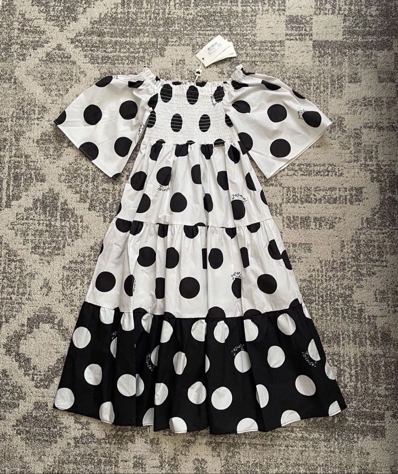 NWT TWINSET KIDS POLKA-DOT SHIFT DRESS   