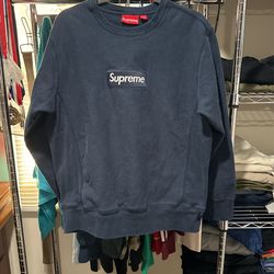 Supreme Box logo Crewneck Navy FW18
