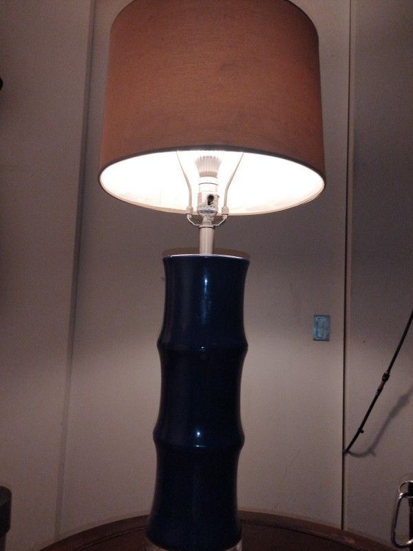 Blue Bamboo Lamp With Clear Epoxy Base