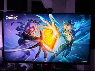 ASUS ROG Swift 27” 4K QD-OLED Gaming Monitor (PG27UCDM) - 240Hz, 0.03ms, Custom Heatsink, Neo Proximity Sensor, G-SYNC Compatible, 99% DCI-P3, True 10