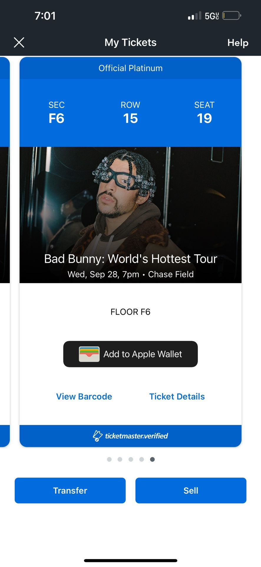 Floor Bad Bunny Tickets
