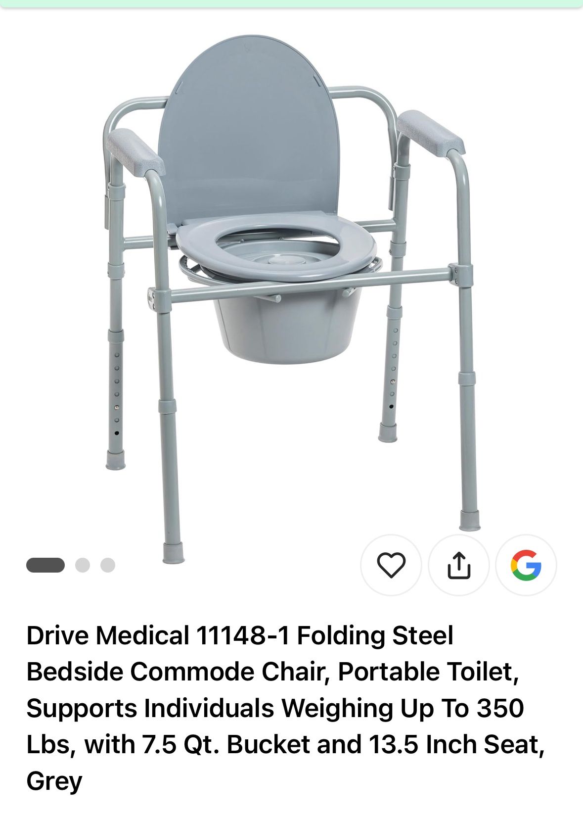 New In Box Commode Toilet Seat With Handles