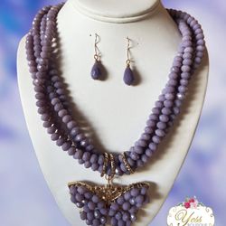 Hermoso Collar Con Aretes 