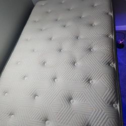 Twin Size Hybrid 14"  Matress With Metal Frame