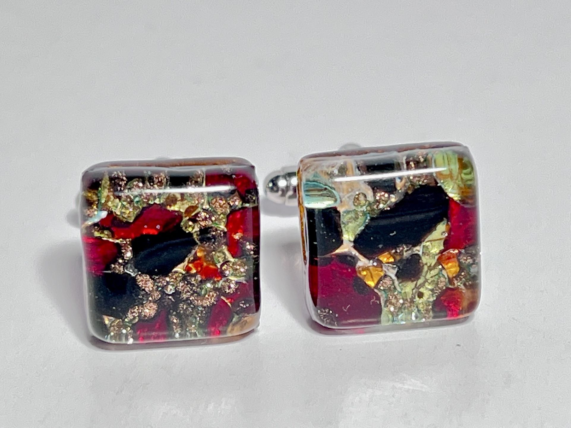 Murano Italian Glass Mens Cufflinks