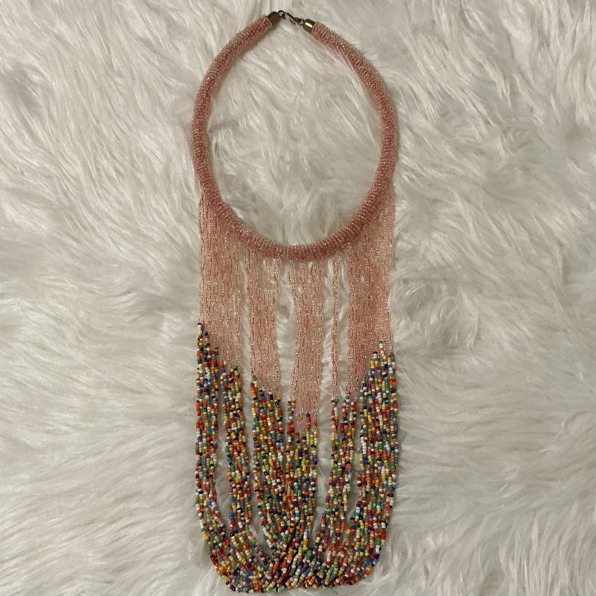 Multicolored beaded statement necklace from Africa