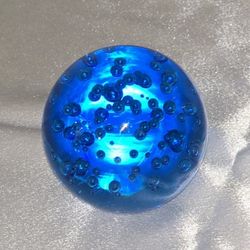 3" Large Clear Glass Paperweight With Small Controlled Bubbled