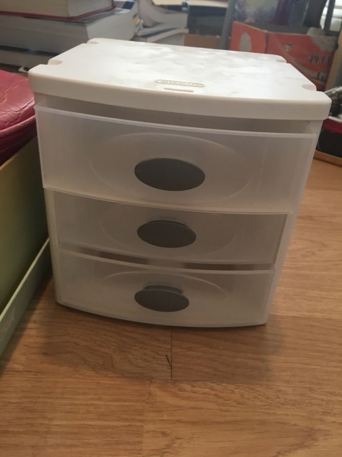 Small 3 drawer container storage plastic