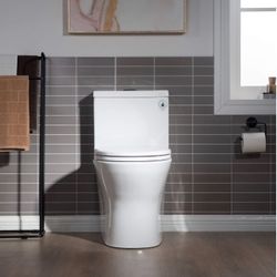 WOODBRIDGE B0500 Short Compact Tiny Dual Flush 1.28 GP One Piece Toilet,with Soft Closing Seat,1000 Gram MaP Flushing Score Small Toilet White
