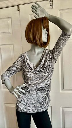 Women's Paisley Print Cowl Neck Top