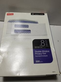 500 Double Window Gummed Envelopes. $40 Value