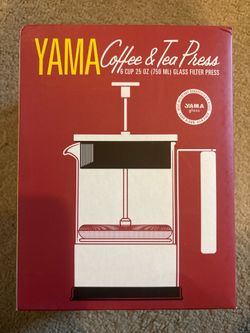 NEW Yama 6-Cup Coffee & Tea Press French Press – 25 oz Glass