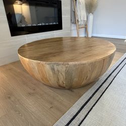 Mango Wood Drum Coffee Table