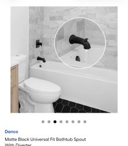 Danco Matte Black Universal Fit Bathtub Spout With Diverter