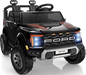 First Ride On 24V Ride on Toys for Big Kids, Licensed Ford F-150 Raptor 2 Seater Kids Ride on Car