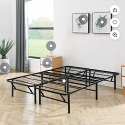 Foldable metal queen bed frame