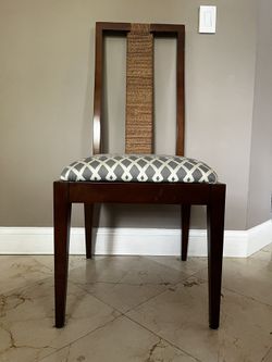 Dining Chair, Wood with Seagrass Accent