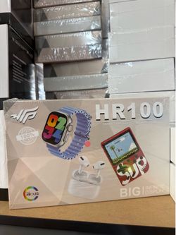 Wholesale HR100 Smart Watch Gift Set – Smartwatch, Earbuds & Game Console Combo