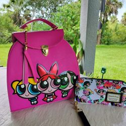Powerpuff Girls 3D Design Purse Bag/Backpack And Wallet 