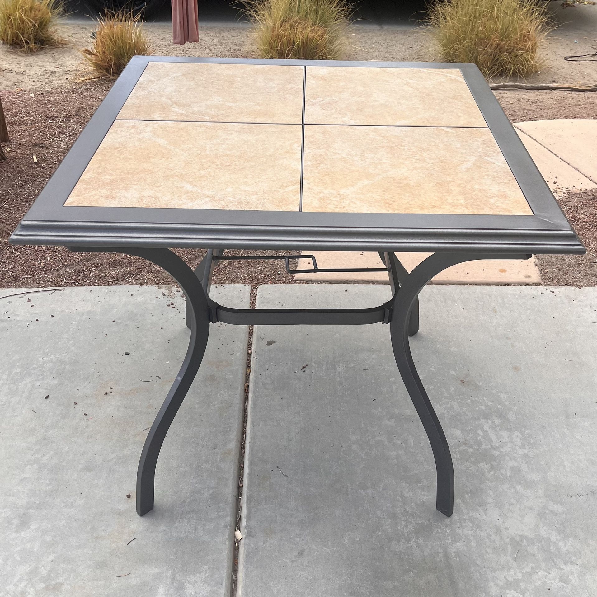 Hampton bay tile sale top patio table