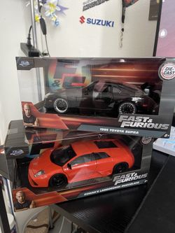 Fast and furious model car (caption)