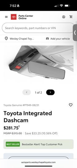 Toyota Integrated Dashcam PT(contact info removed)0