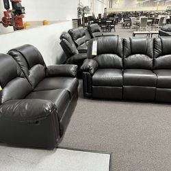 New Reclining Couch  / Love Seat .  Espresso Leather .  Free Delivery !
