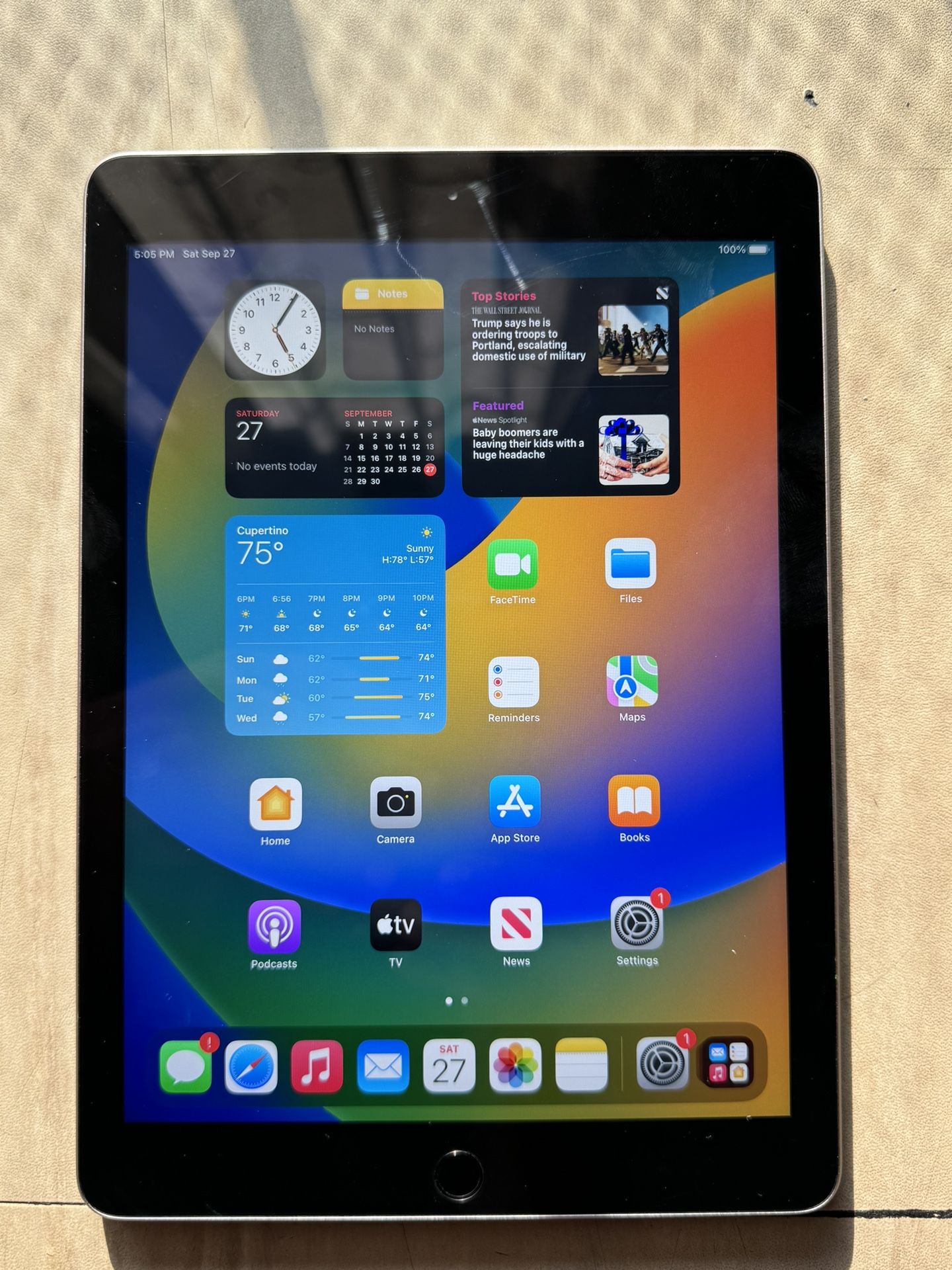 iPad 5th Gen 128gbs Storage 