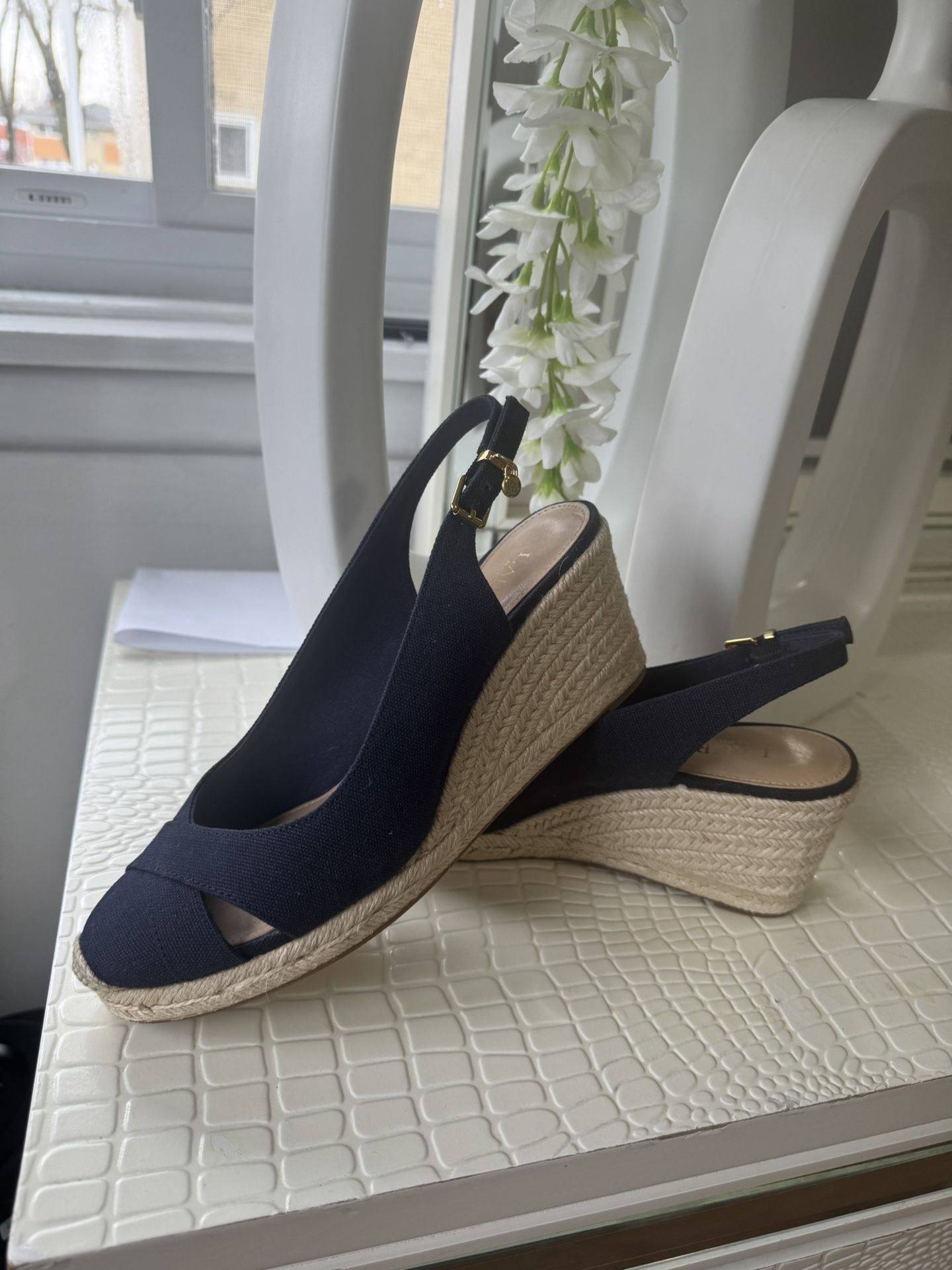 Lauren Ralph Lauren , Espadrilles Navy Blue Color , Size 7.5 , New , Not Box.