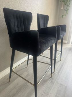 Black velvet barstools