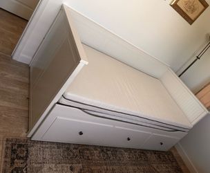 HEMNES Daybed with 3 drawers/2 mattresses, white/Åsvang medium firm, Twin