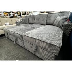 Grey / Beige Sectional Sofa New 