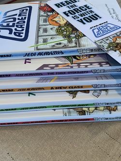 5 Like new Clean JEDI ACADEMY BOOKS For Grades 3 & Up