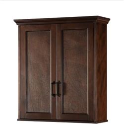 NEW Ashburn 23.5”W x 8”D x 27”H Storage Wall Cabinet in Mahogany