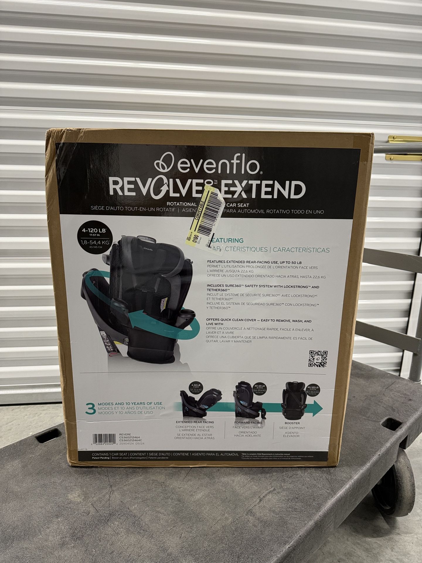 Evenflo Revolve 360 Extend All-in-One Rotating Convertible Car Seat - Revere Gray