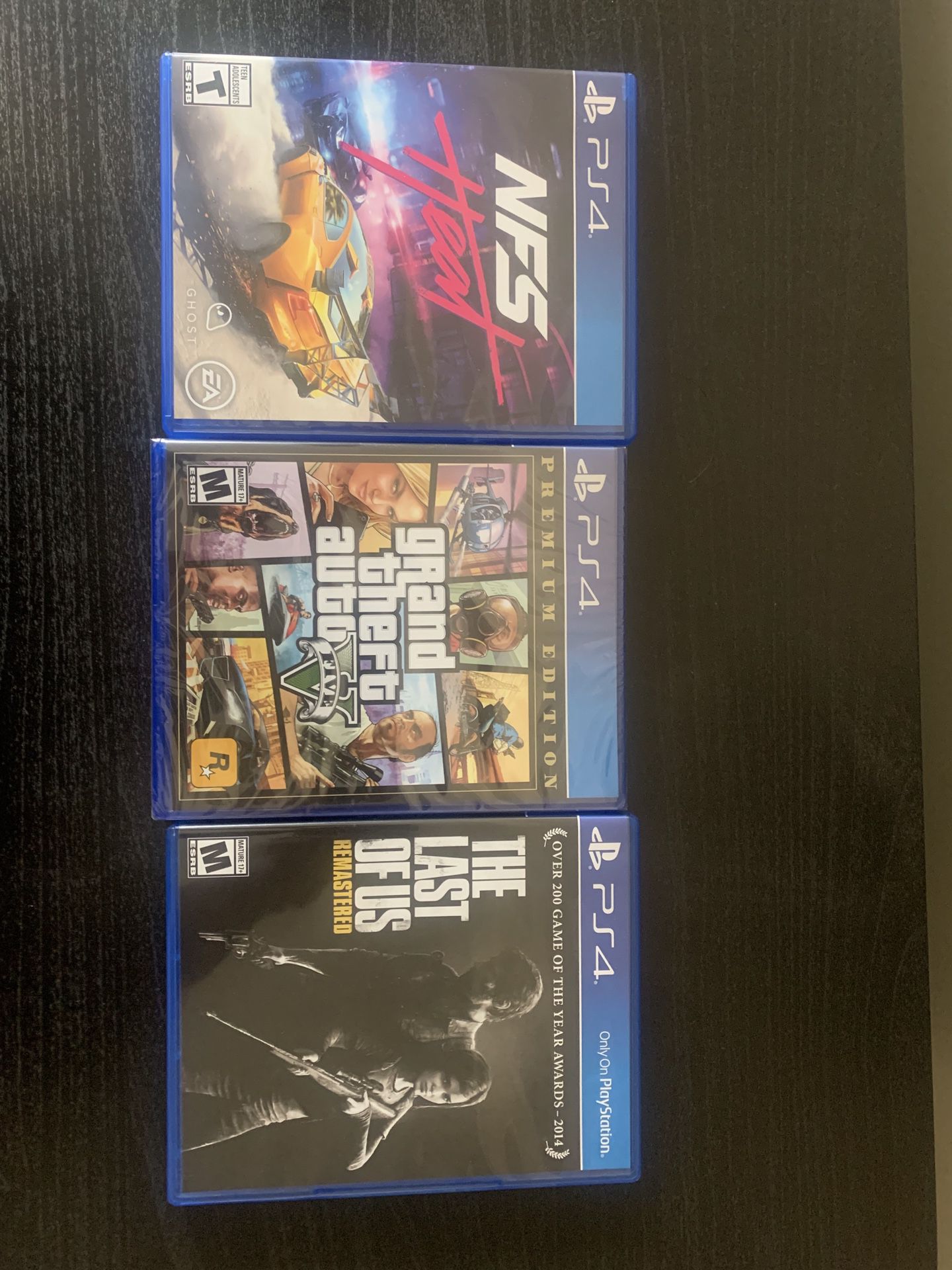 PS4 Games NFS Heat the last of us grand theft auto five