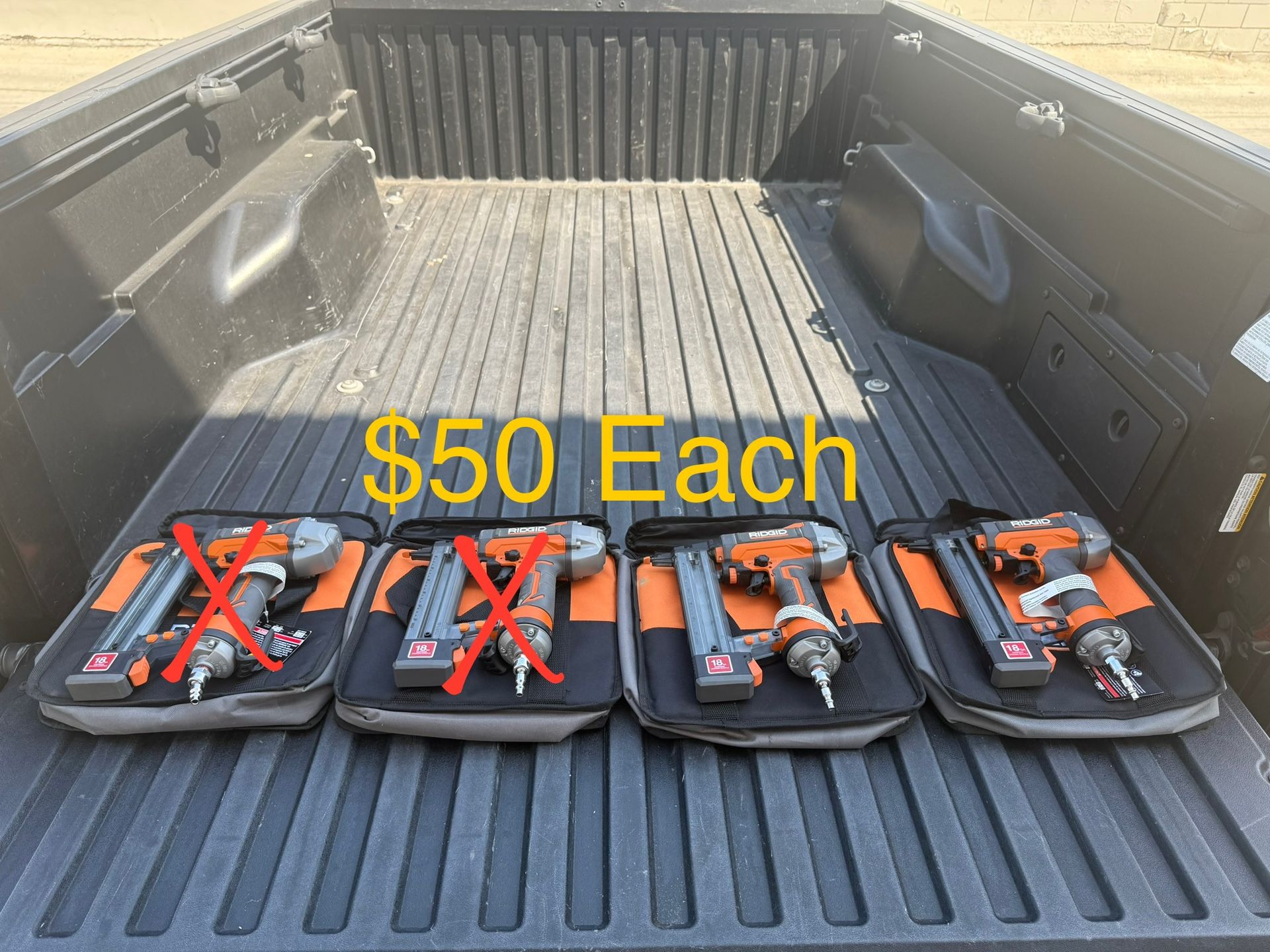 RIDGID Pneumatic 18-Gauge 1-1/2 in. Finish Stapler with Contractor's Bag **2 Available, $50 Each**