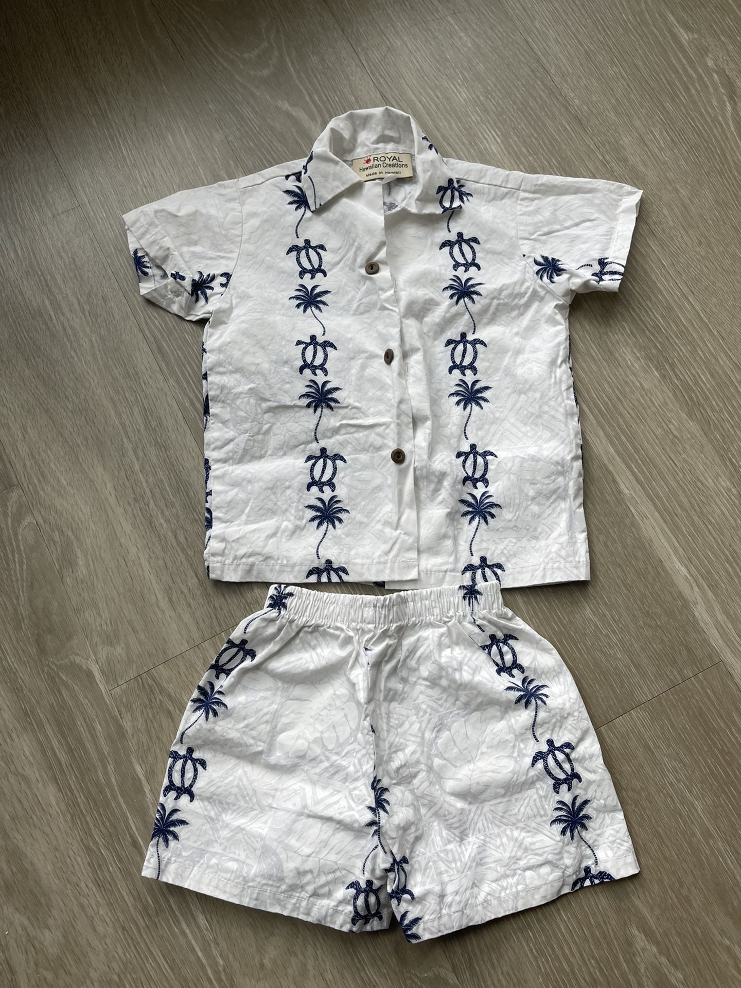 100% Cotton Hawaii Shirt And Short Set For Toddler