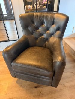 Italian Leather Swivel Chair