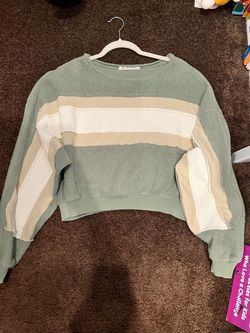 We The Free Cropped Striped Sweatshirt