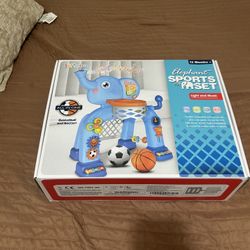 Elephant Basketball Hoop & Soccer Goal Sports Set Toy 
